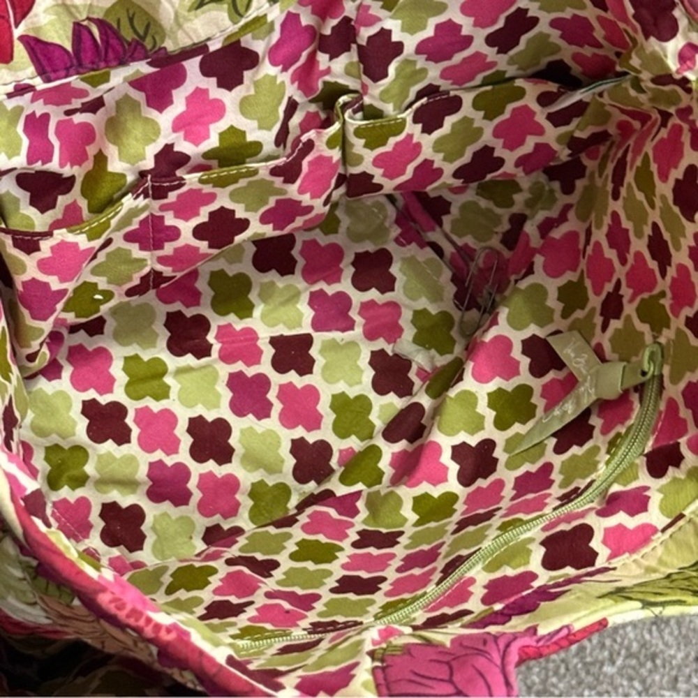 Vera Bradley Quilted Floral Shoulder Bag Pink Green Cottagecore Vintage Y2K - Picture 11 of 13